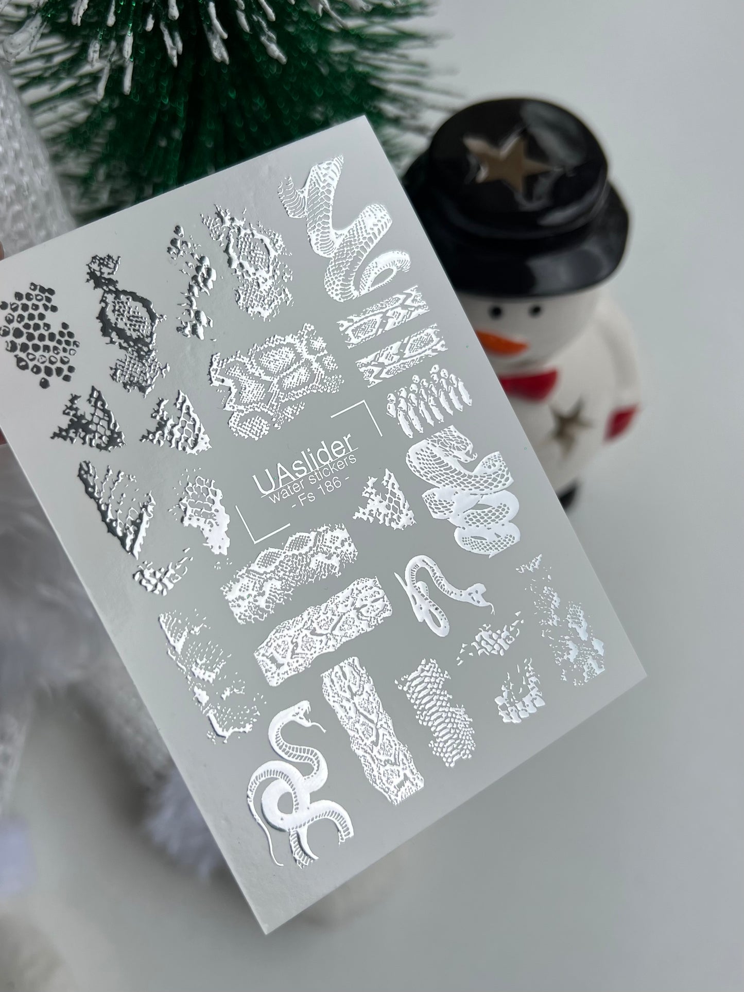 Nail Water Decal Fs-186 | Water Slide Nail Decals Snake Print | Reptile Texture Design