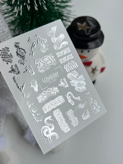 Nail Water Decal Fs-186 | Water Slide Nail Decals Snake Print | Reptile Texture Design