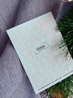 Winter Nail Decals — White Snowflakes & Snow Mood Text | NCg-148