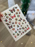 Nail Water Decal CF-072 | Christmas Nail Art Water Decals | Butterflies, Christmas Trees, Gifts and Festive Decorations - UASLIDER