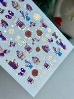Nail Water Decal CF-063 | Winter Nail Water Decals | Cozy Girl, Snowflakes, Mittens and Cupcakes - UASLIDER