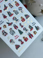 Nail Water Decal CF-064 | Christmas Nail Water Decals | Retro Girl, Santa Hat, Gifts and Holiday Tree