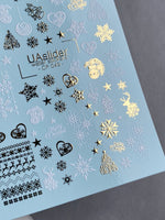 Nail Water Decal CF-049 | Christmas Nail Water Decals | Snowflakes, Reindeer & Festive Ornaments - UASLIDER