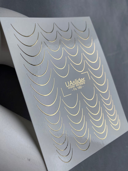 Nail Water Decal Fg-180 | Gold Foil Water Slide Nail Decals | Classic French Tips