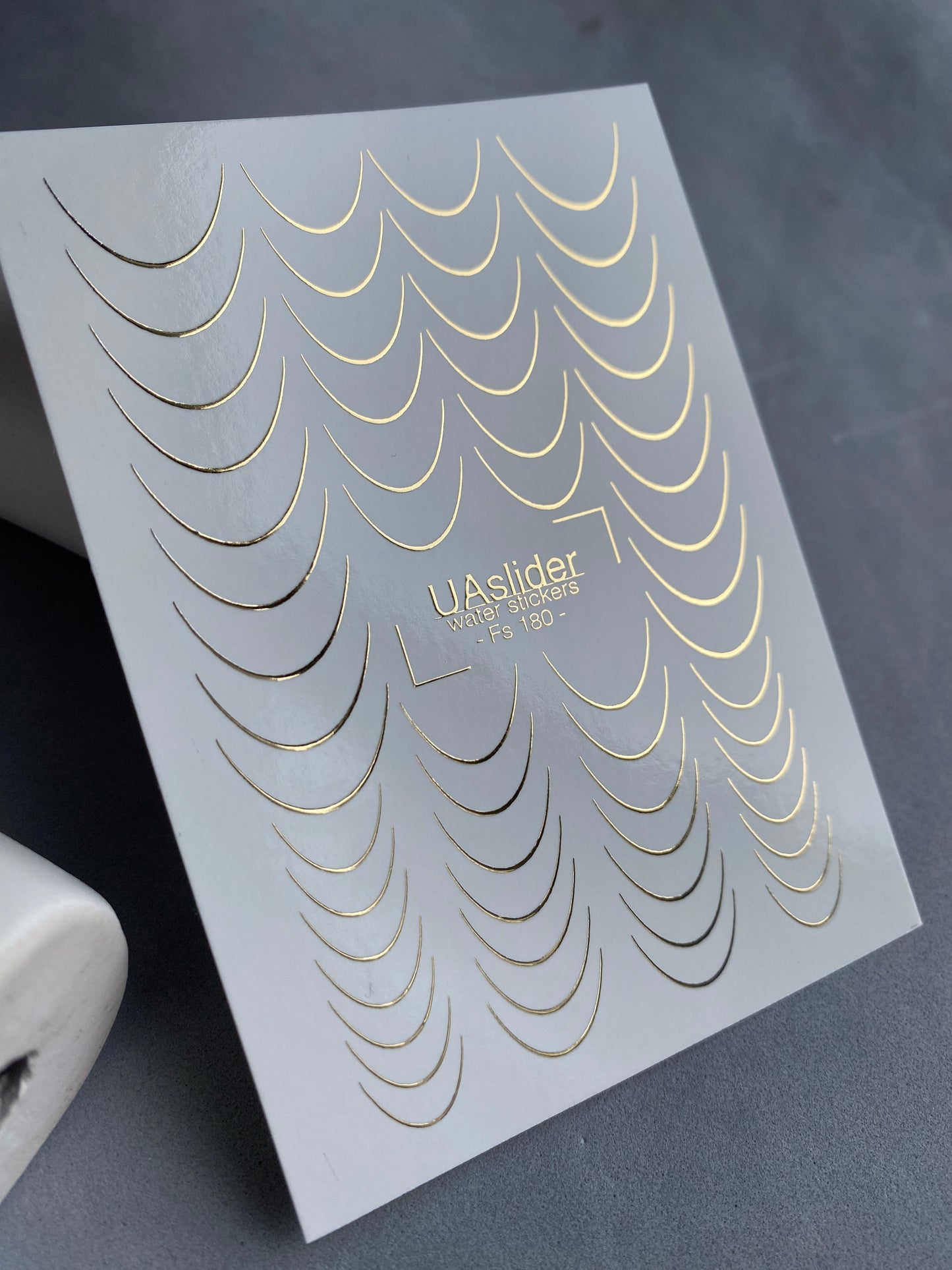 Nail Water Decal Fg-180 | Gold Foil Water Slide Nail Decals | Classic French Tips