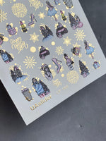 Nail Water Decal CF-066 | New Year Fashion Nail Water Decals | Girls, Gifts, Coffee Cups, Perfume and Holiday Snowflakes - UASLIDER