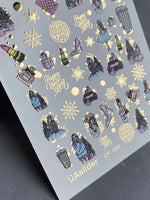 Nail Water Decal CF-066 | New Year Fashion Nail Water Decals | Girls, Gifts, Coffee Cups, Perfume and Holiday Snowflakes - UASLIDER