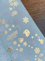 Nail Water Decal CF-049 | Christmas Nail Water Decals | Snowflakes, Reindeer & Festive Ornaments - UASLIDER