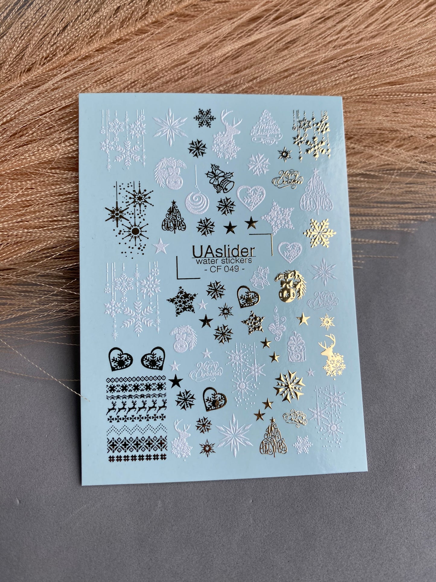 Nail Water Decal CF-049 | Christmas Nail Water Decals | Snowflakes, Reindeer & Festive Ornaments