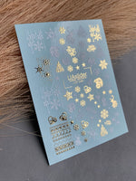 Nail Water Decal CF-049 | Christmas Nail Water Decals | Snowflakes, Reindeer & Festive Ornaments - UASLIDER