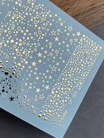 Nail Water Decal CF-053 | Star and Dot Nail Water Decals | Black, Gold & Silver Patterns - UASLIDER