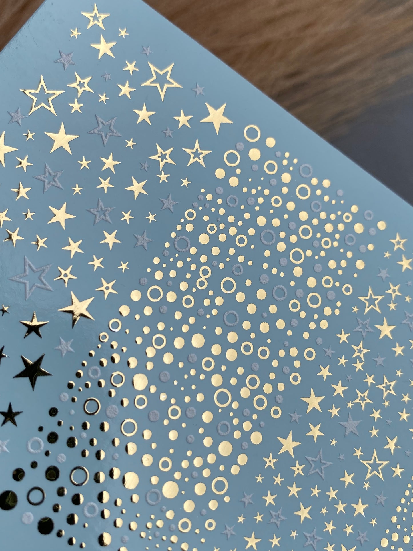 Nail Water Decal CF-053 | Star and Dot Nail Water Decals | Black, Gold & Silver Patterns