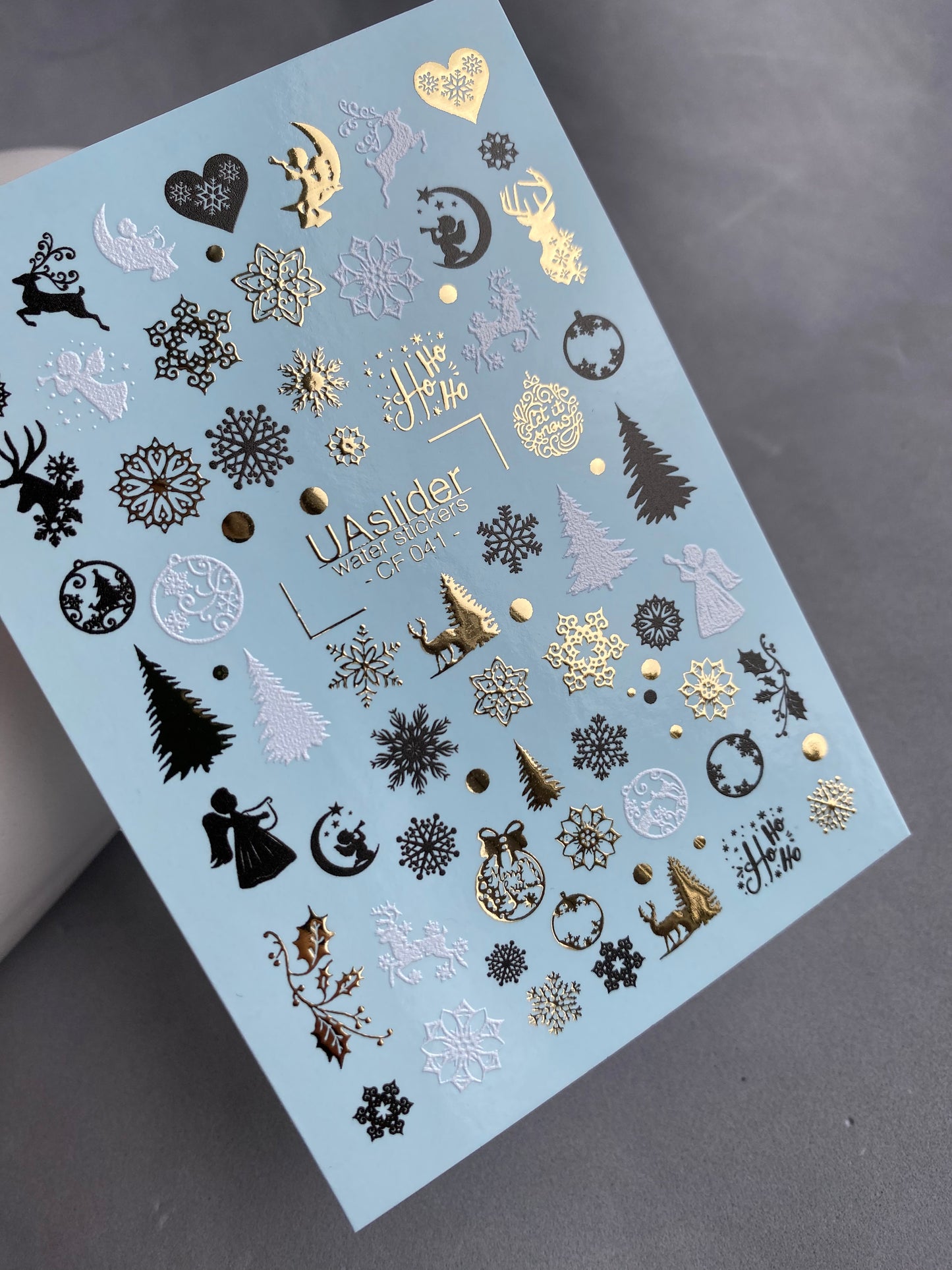 Nail Water Decal CF-041 | Christmas Nail Water Decals | Angels, Reindeer, Snowflakes, Trees