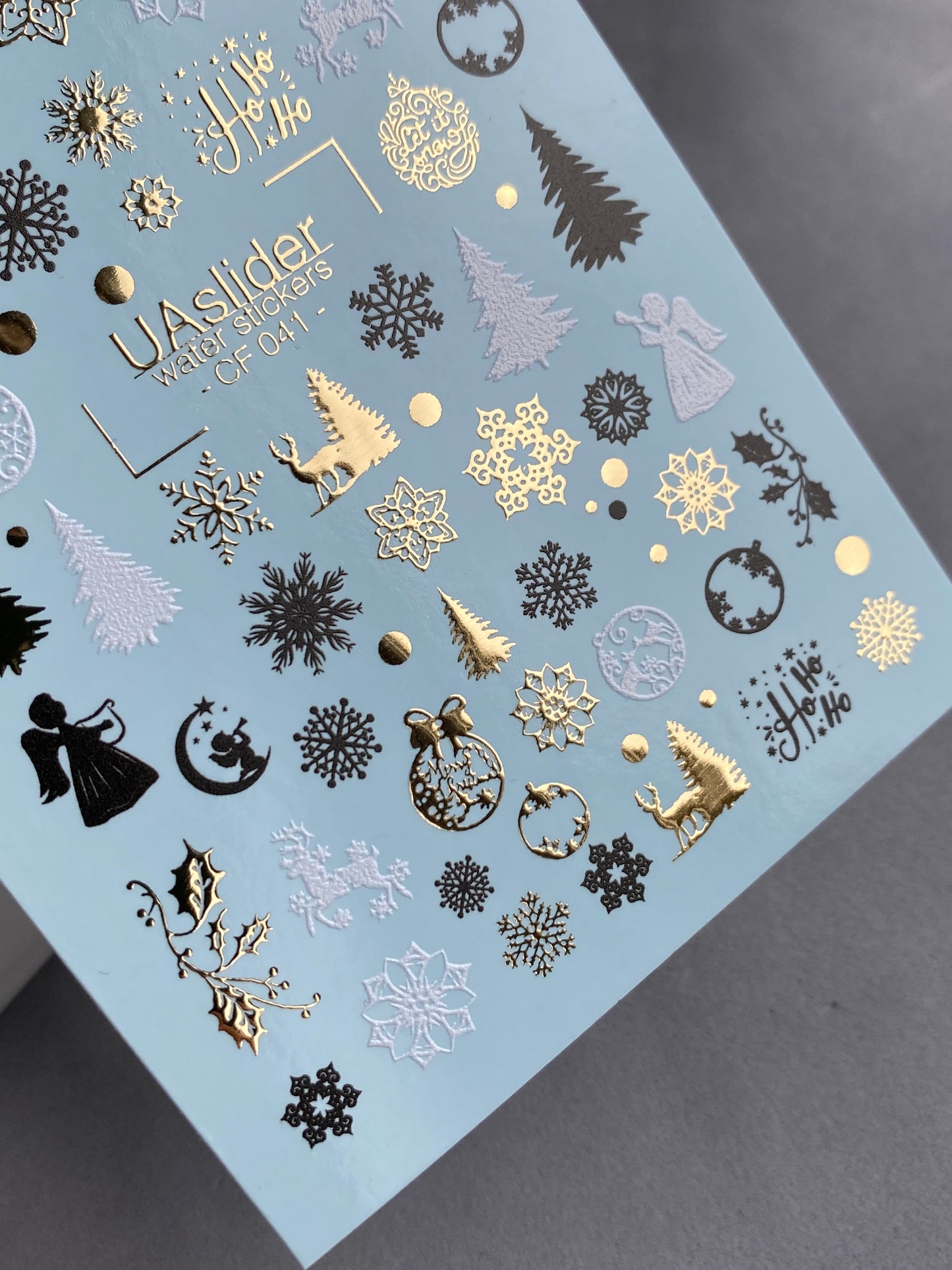 Nail Water Decal CF-041 | Christmas Nail Water Decals | Angels, Reindeer, Snowflakes, Trees