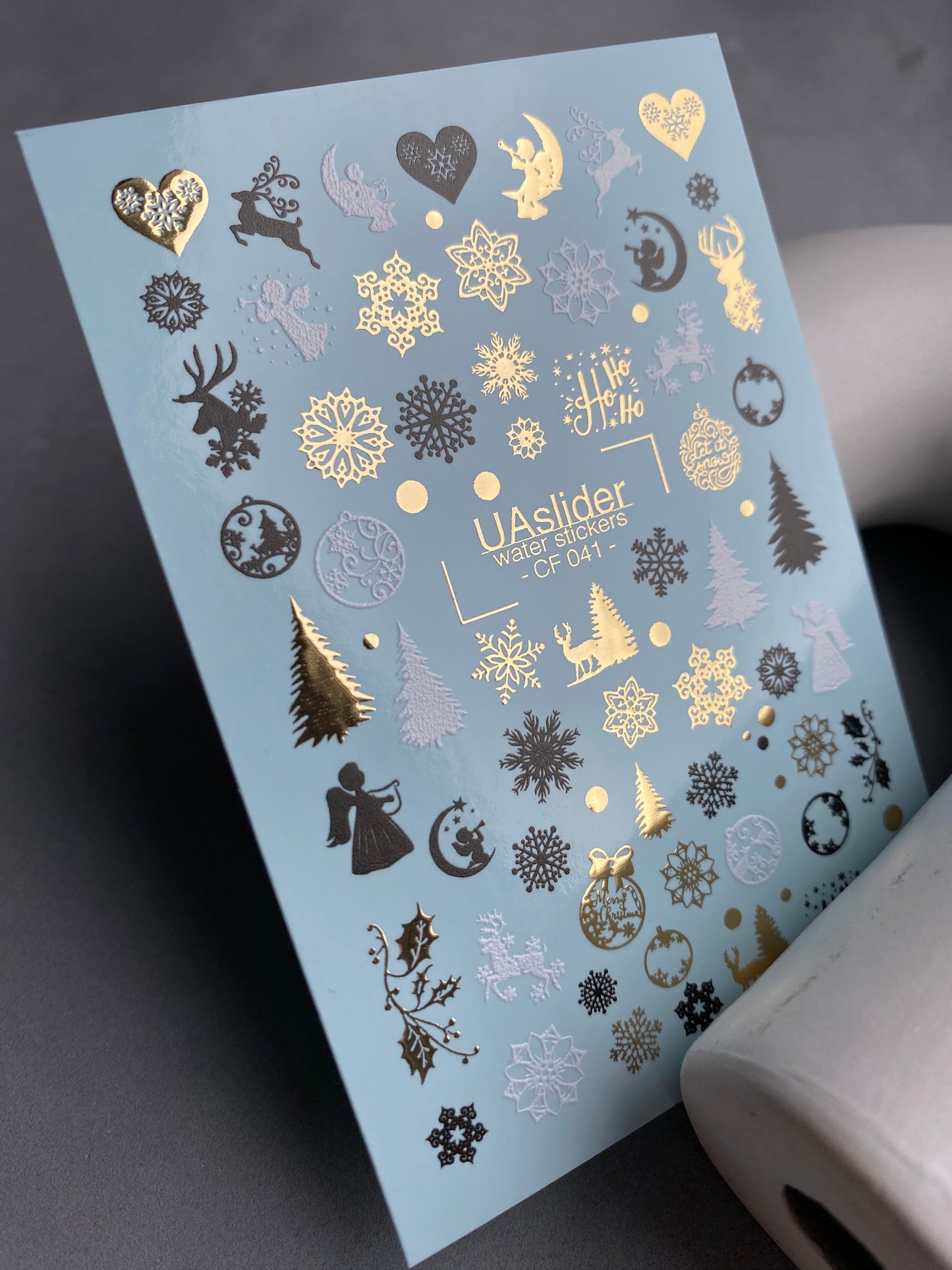 Nail Water Decal CF-041 | Christmas Nail Water Decals | Angels, Reindeer, Snowflakes, Trees