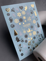 Nail Water Decal CF-041 | Christmas Nail Water Decals | Angels, Reindeer, Snowflakes, Trees - UASLIDER