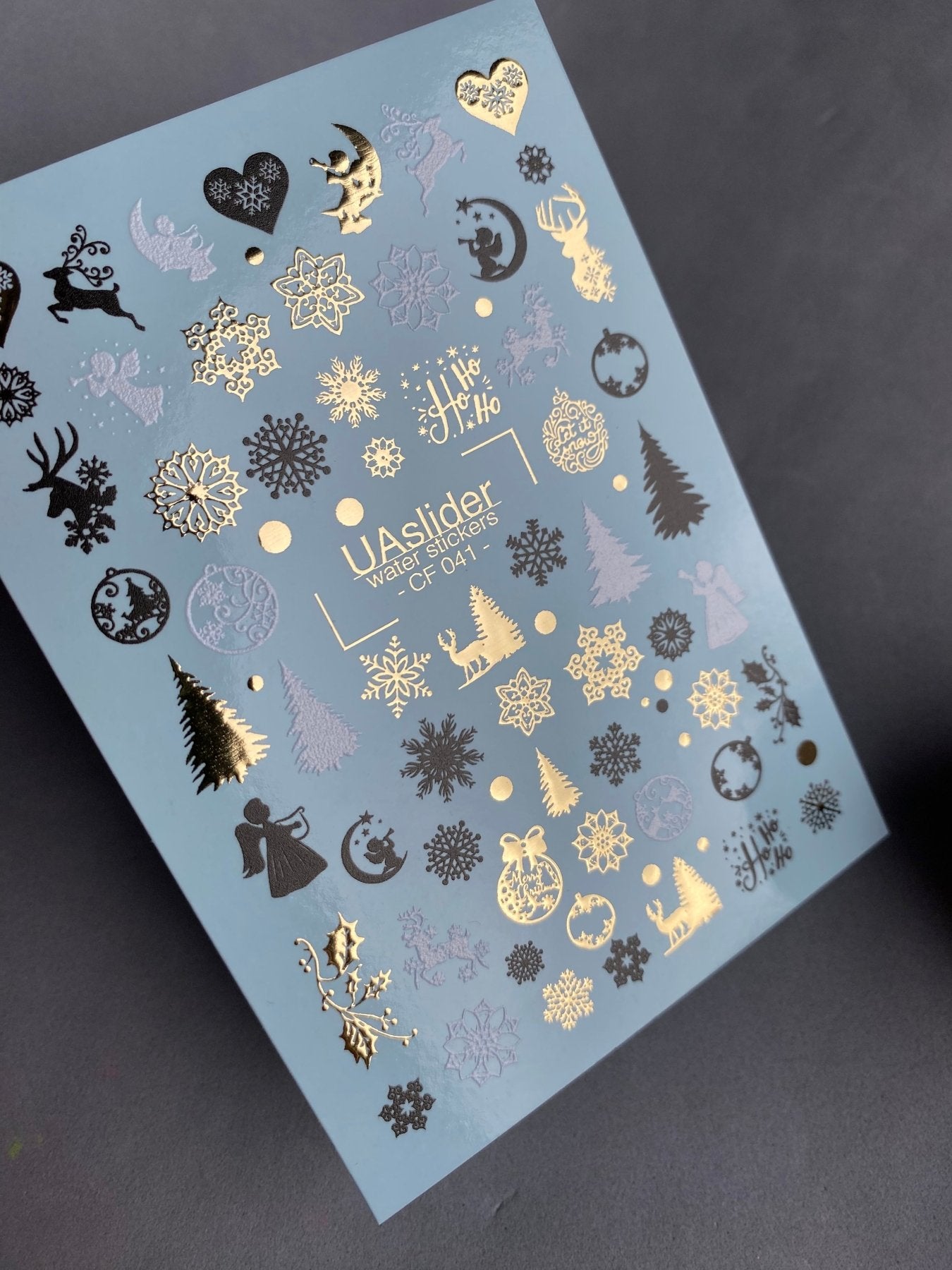 Nail Water Decal CF-041 | Christmas Nail Water Decals | Angels, Reindeer, Snowflakes, Trees - UASLIDER
