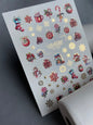 Nail Water Decal CF-029 | Festive Christmas Nail Water Decals with Gold Foil | Ornaments, Snowflakes and Sweets