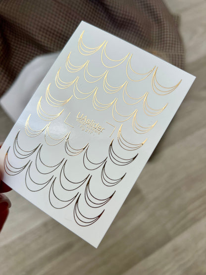 Adesivo per Unghie Fg-217 | Adesivi per Unghie a Scivolamento d'Acqua | Accenti a Linea Francese in Foglia d'Oro