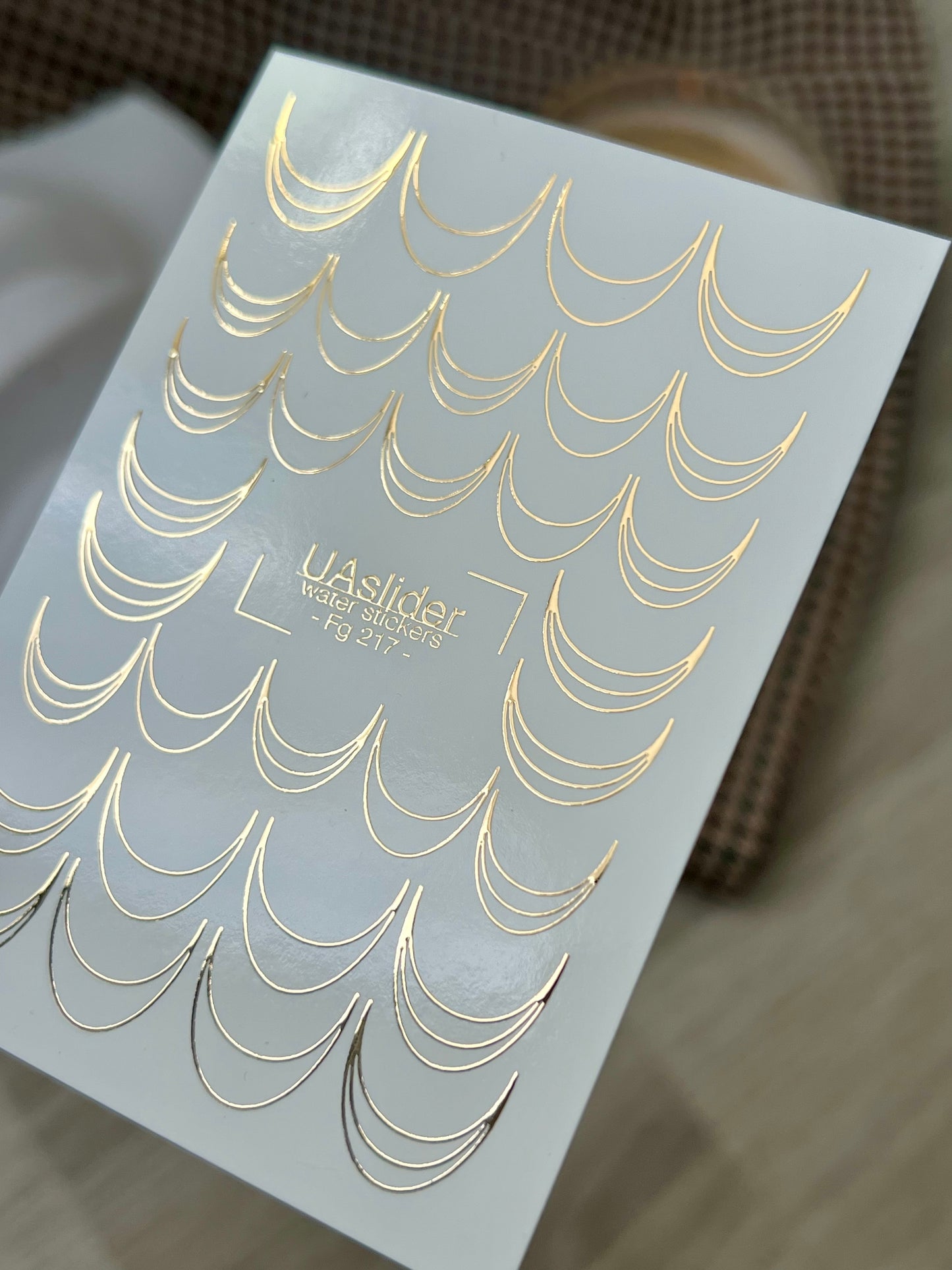 Adesivo per Unghie Fg-217 | Adesivi per Unghie a Scivolamento d'Acqua | Accenti a Linea Francese in Foglia d'Oro