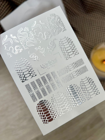 Nail Water Decal Fs-214 | Water Slide Nail Decals Snake Skin | Snake Pattern and Full Cover Design