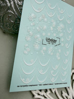 Snowflake Nail Decals — French Tip Swipes & Scattered Flakes | NC-161