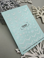 Snowflake Nail Decals — French Swipes with Snowflake Border | NC-162