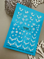 Snowflake Nail Decals — French Swipes with Snowflake Border | NC-162