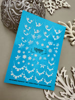 Snowflake Nail Decals — French Swipes with Snowflake Border | NC-162