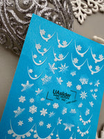 Snowflake Nail Decals — French Swipes with Snowflake Border | NC-162