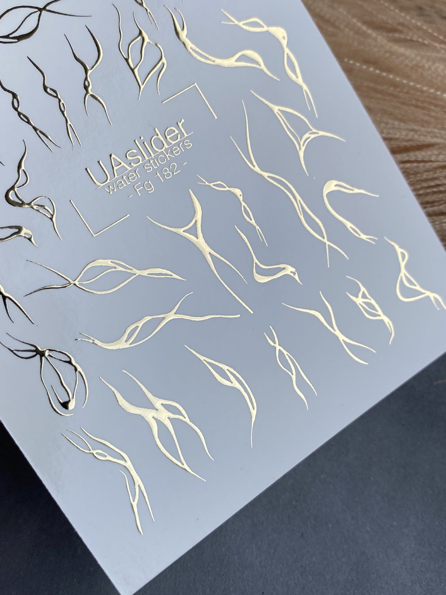 Nail Water Decal Fg-182 | Gold Foil Water Slide Nail Decals | Abstract Line Art & Minimalist Designs