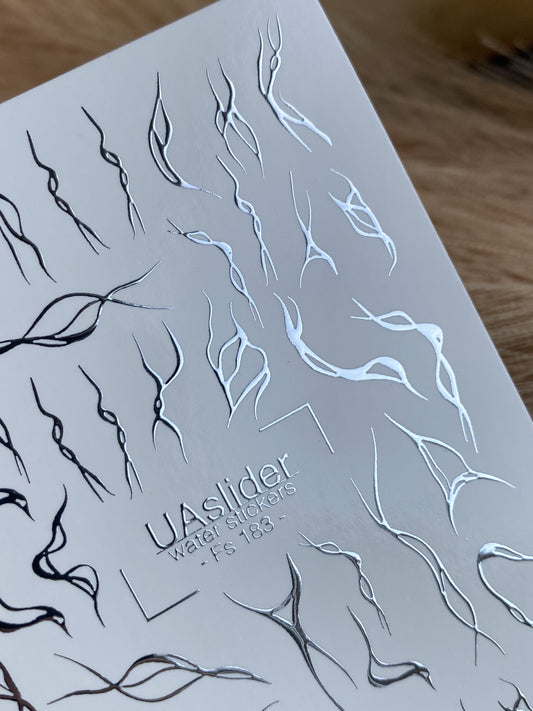 Nail Water Decal Fs-183 | Water Slide Nail Decals Abstract | Minimalist Line Shapes