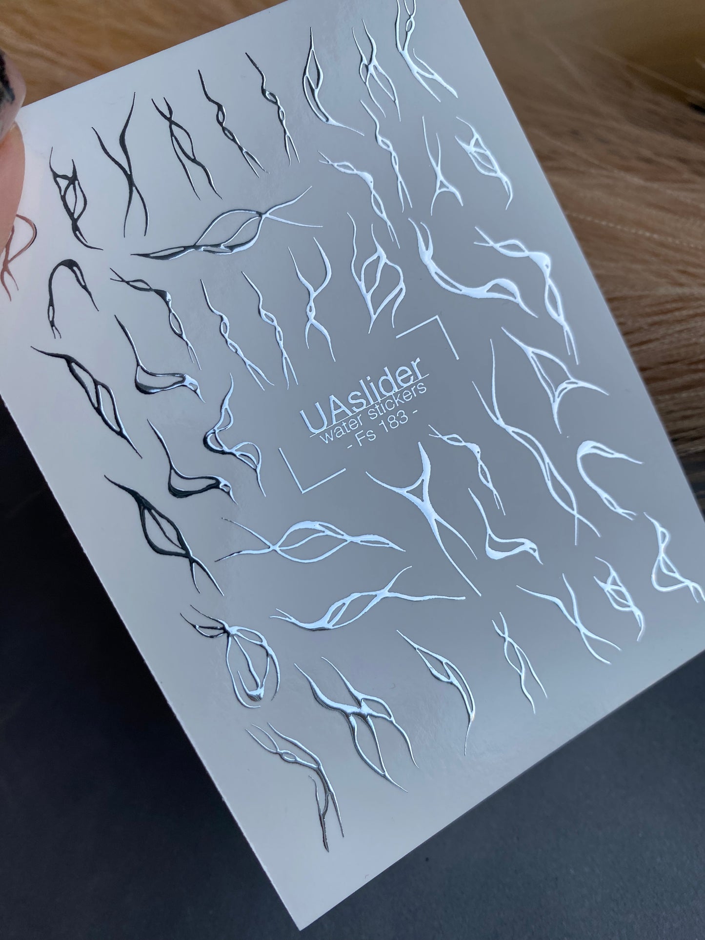 Naklejka na paznokcie Fs-183 | Naklejki na paznokcie do zanurzania w wodzie Abstrakcyjne | Minimalistyczne kształty linii