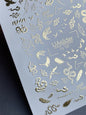 Nail Water Decal Fg-192 | Gold Foil Water Slide Nail Decals | Snakes, Birds & Mystical Designs