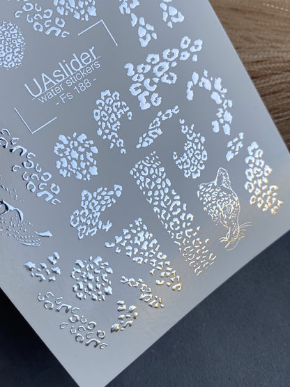 Nail Water Decal Fs-188 | Water Slide Nail Decals Leopard Print | Animal Pattern Design