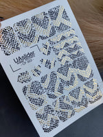 Nail Water Decal CF-323 | Snake Skin Nail Water Decals | Black & Gold Snake Print Nail Stickers - UASLIDER