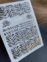 Nail Water Decal CF-316 | Zebra Print Nail Water Decals | Black & Gold Animal Print Stickers - UASLIDER
