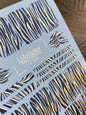 Nail Water Decal CF-322 | Zebra Print Nail Water Decals | Black & Gold Animal Print Nail Stickers