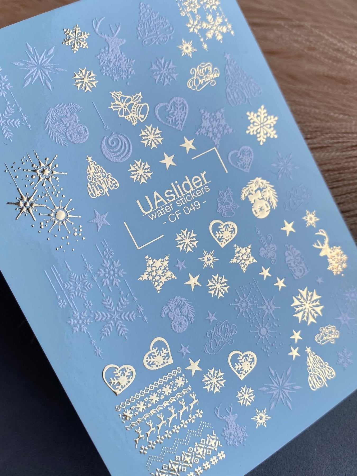 Nail Water Decal CF-049 | Christmas Nail Water Decals | Snowflakes, Reindeer & Festive Ornaments - UASLIDER