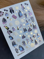 Nail Water Decal CF-066 | New Year Fashion Nail Water Decals | Girls, Gifts, Coffee Cups, Perfume and Holiday Snowflakes - UASLIDER