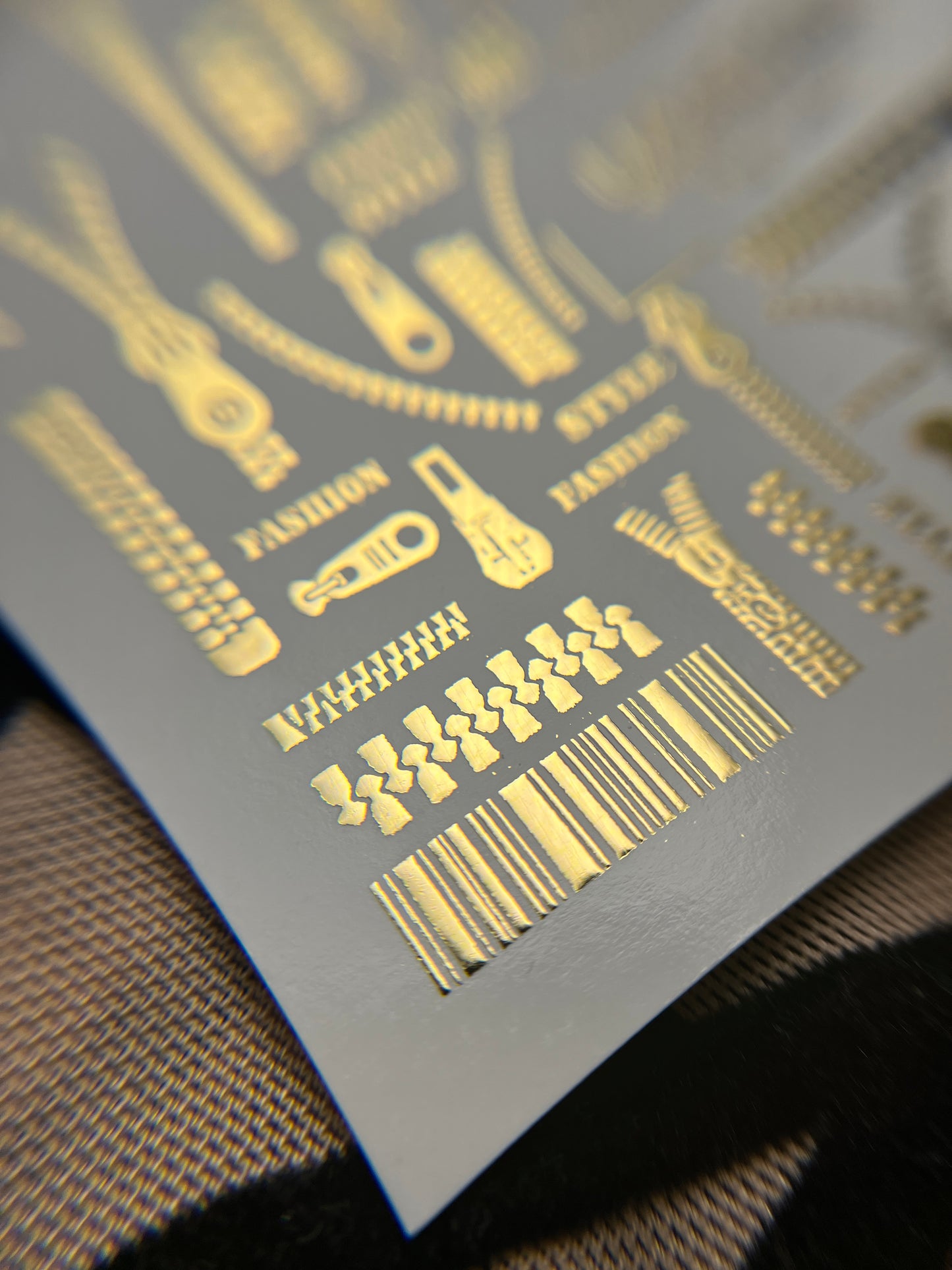 Nail Water Decal Fg-148 | Water Slide Nail Decals with Gold Zippers and Barcode | Fashion Style Nail Art