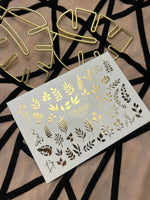 Nail Water Decal Fg-158 | Gold Foil Water Slide Nail Decals | Botanical & Leafy Designs - UASLIDER