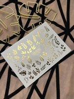 Nail Water Decal Fg-158 | Gold Foil Water Slide Nail Decals | Botanical & Leafy Designs - UASLIDER