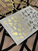 Nail Water Decal Fg-158 | Gold Foil Water Slide Nail Decals | Botanical & Leafy Designs - UASLIDER