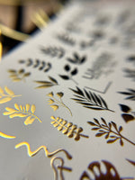 Nail Water Decal Fg-158 | Gold Foil Water Slide Nail Decals | Botanical & Leafy Designs - UASLIDER