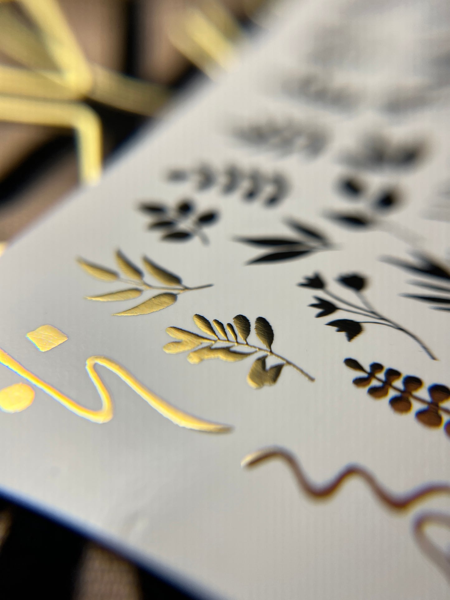 Nail Water Decal Fg-158 | Gold Foil Water Slide Nail Decals | Botanical & Leafy Designs