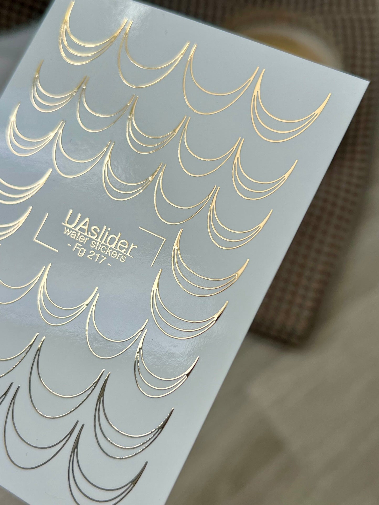 Adesivo per Unghie Fg-217 | Adesivi per Unghie a Scivolamento d'Acqua | Accenti a Linea Francese in Foglia d'Oro