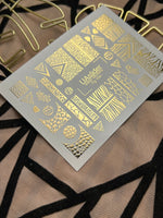 Nail Water Decal Fg-154 | Gold Foil Water Slide Nail Decals | Animal Print & Geometric Patterns - UASLIDER