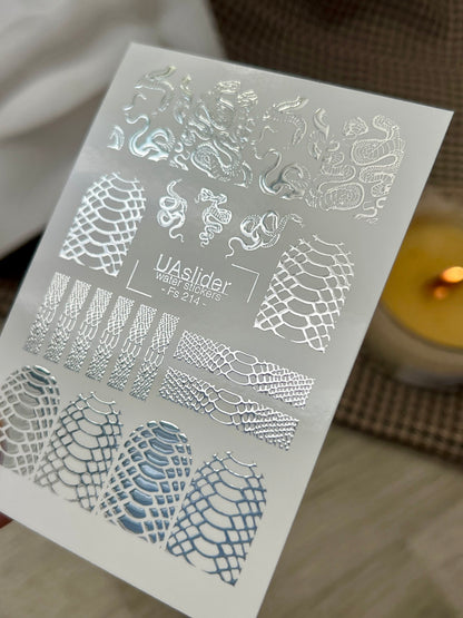 Nail Water Decal Fs-214 | Water Slide Nail Decals Snake Skin | Snake Pattern and Full Cover Design