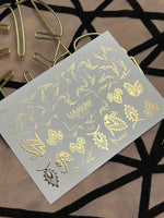 Nail Water Decal Fg-015 | Botanical Water Slide Nail Decals with Gold Foil | Elegant Leaf Designs - UASLIDER
